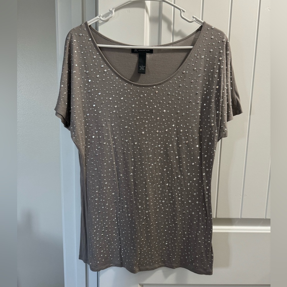 Gray and Silver Studded T-Shirt